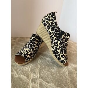 Comfortview Animal Print Wedge Open Toe Sandal Women's Sz 12M Marci #42899 NEW